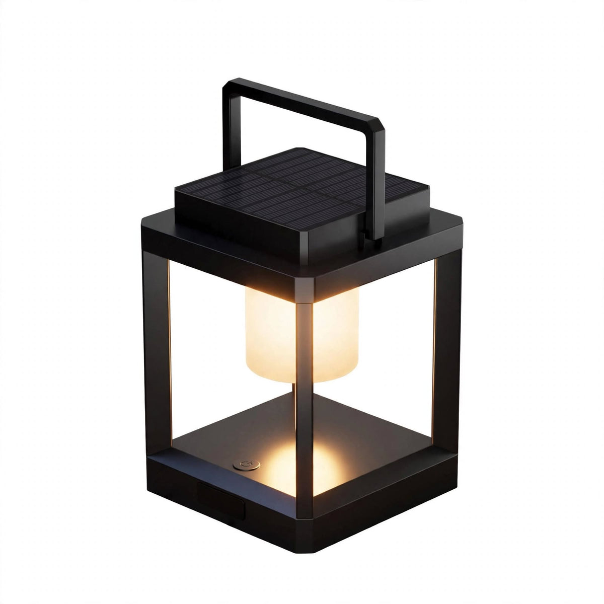 Qoziya CubeLight  Pro - Solare LED Tischlaterne Schwarz Eckig
