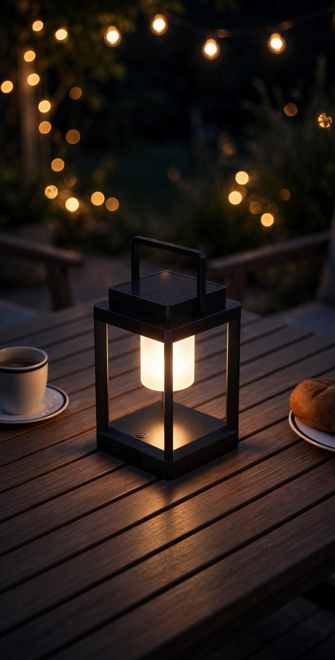Qoziya CubeLight  Pro - Solare LED Tischlaterne Schwarz Eckig